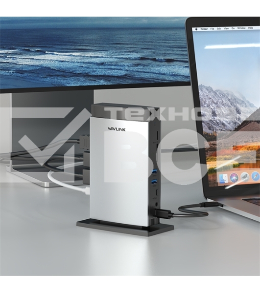 Док-станция WAVLINK USB-C PD3.1 Triple Display/140W PowerDelivery/2xUSB3.0/1xUSB C/1xDP 1.4/2xHDMI 2.1/1xGigabit LAN/1xAudio In/Out/1xSD/Micro SD CardReader