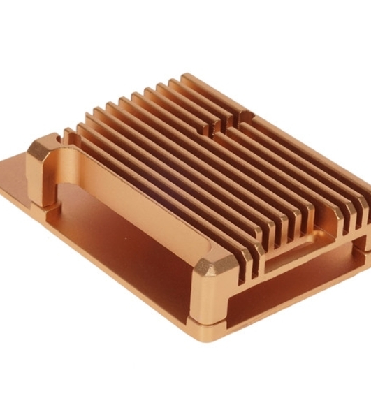 Корпус Qumo Aluminum case without fan, Raspberry Pi 4, gold(RS005)