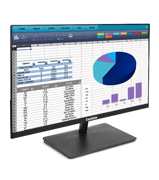 Монитор 21.5' ExeGate SmartView EP2200 IPS 1920x1080, 100 Гц, 5 мс, 16:9, 250 кд/м², HDMI, VGA, Flicker Free, Low Blue Light, черный