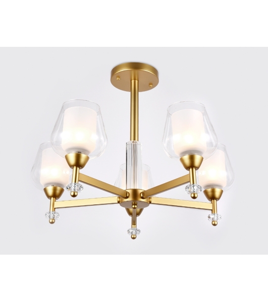 Светильник Ambrella light TR3154/5 GD/CL золото/прозрачный E27/5 max 40W D630*460
