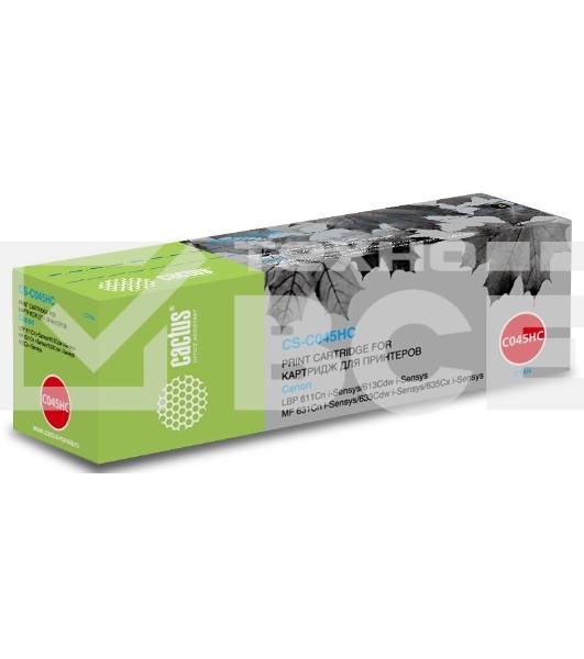 Картридж лазерный Cactus CS-C045HC голубой (2200стр.) для Canon LBP 611Cn/613Cdw/631Cn/633Cdw/635Cx