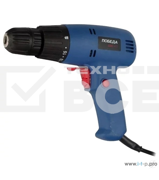 Дрель-шуруповерт электрическая ПОБЕДА ДШС-475 120301425 475 Вт.; коробка