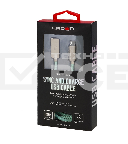 Кабель Crown USB - microUSB CMCU-3132M light blue