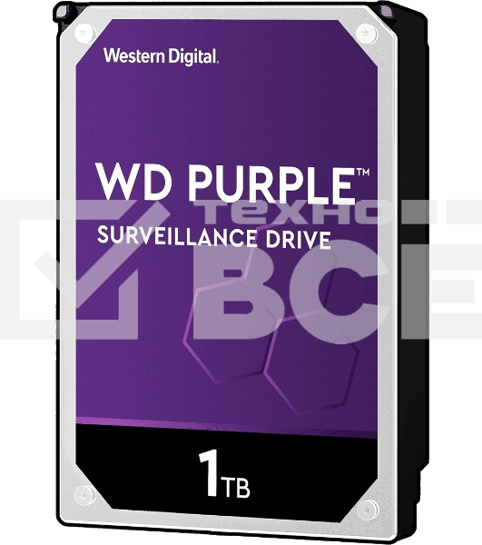 Жесткий диск Western Digital 1Tb Purple, SATA III 5400rpm, 64Mb 3.5