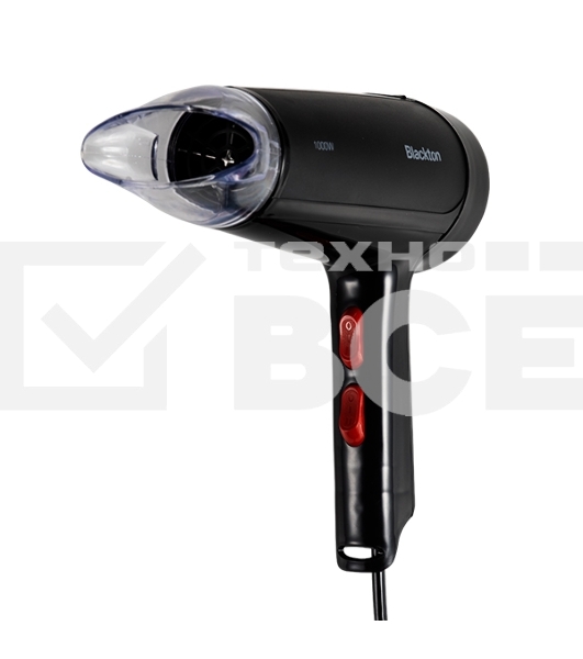 Фен Blackton Bt HD1002C Black Мощность 1000 Вт, Напряжение 220 В, 50 Гц, Регулировка воздушного потока 2, Регулировка температуры 2, Петля для подвешивания, Концентратор.