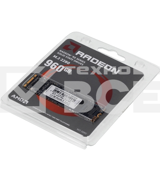 Накопитель SSD AMD Radeon R5M960G8, 960Gb, M.2 2280, SATA III, R/W 530/500