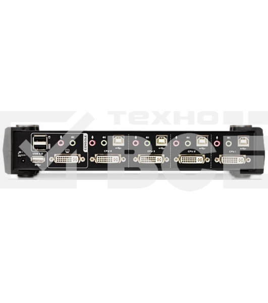 Переключатель KVM ATEN CS1784A-AT-G KVM+Audio+USB 2.0, 1 user USB+DVI => 4 cpu USB+DVI, со шнурами USB 4х1.8м., 2560x1600 60Hz DVI-D Dual Link/2048x