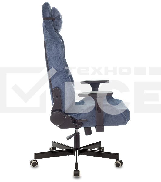Кресло игровое Knight N1 Fabric синий Light-27 с подголов. крестовина металл