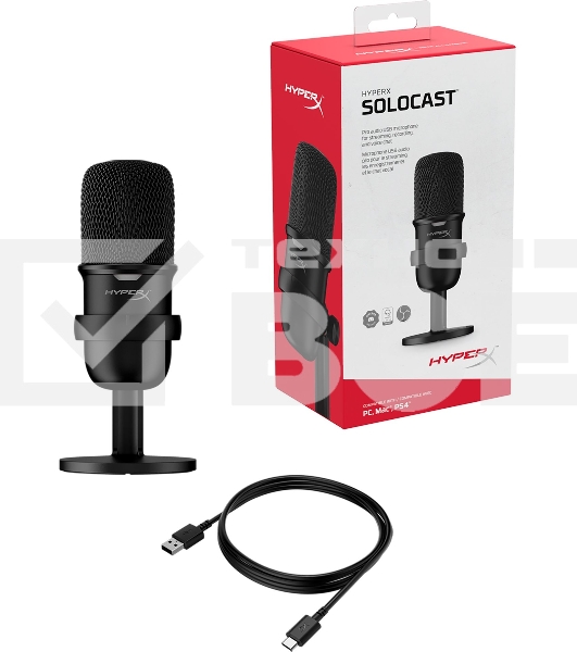 Микрофон проводной HyperX SoloCast 2м черный