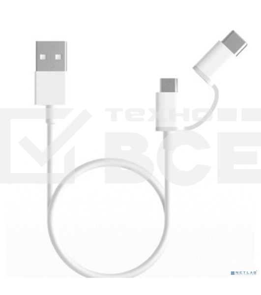 USB-кабель Xiaomi Mi 2-in-1 USB Cable Micro-USB to Type-C  (30cm)