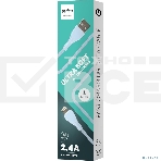 Кабель PERFEO USB A вилка - Lightning вилка, 2.4A, голубой, силикон, 1 м., ULTRA SOFT (I4333), фото 1