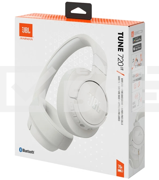 Гарнитура JBL Tune 720BT 1.2м  беспроводные bluetooth  оголовье  белый