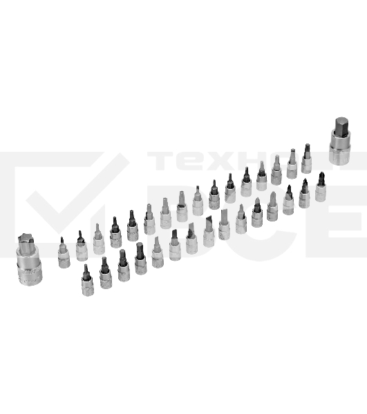 Набор инструментов Denzel 1/2', 1/4', CrV, S2, пластиковый кейс, 194 предмета