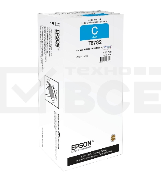 Картридж струйный Epson C13T878240 голубой (50000 стр. 425.7 мл) для WorkForce WF-R5190DTW WF-R5190, WF-R5690DTWF WF-R5690