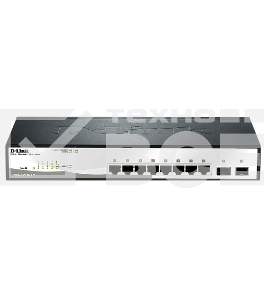 Коммутатор D-Link DGS-1210-10/F1A настраиваемый настольный 8x10/100/1000BASE-T