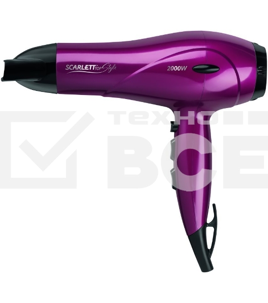 Фен Scarlett SC-HD70I67 2000Вт малиновый/черный