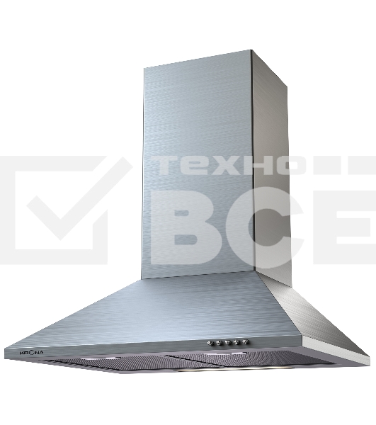 Вытяжка каминная KRONA Cornelia 600 Inox PB серебристая, 59.7 см, 650 куб. м/ч, 55 дБ