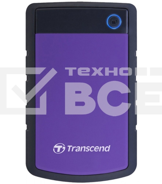 Внешний HDD 2.5' Transcend StoreJet 25H3, 4TB, USB 3.2 Gen 1 Type-A, 5400 rpm, фиолетовый