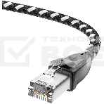 Патч-корд GCR PROF прямой 3.0m, UTP медь кат.6, STRONG черно-белый нейлон, ethernet high speed 10 Гбит/с, T568B, GCR-52778, фото6