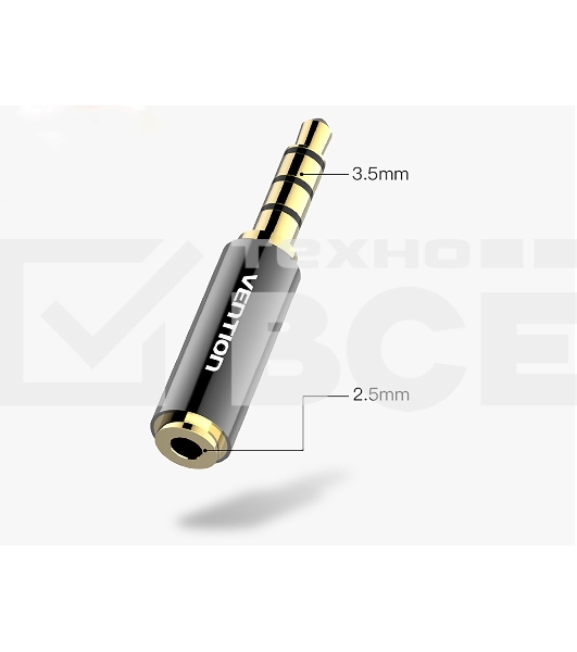 Переходник Vention Jack 2.5 mm F/3.5mm M Переходник Vention Jack 2.5 mm F/3.5mm M