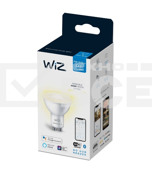 Лампа светодиодная WiZ Wi-Fi BLE 50W GU10 927 DIM 1PF/6