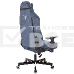 Кресло игровое Knight N1 Fabric синий Light-27 с подголов. крестовина металл, фото14