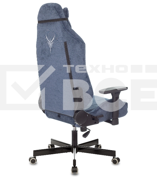 Кресло игровое Knight N1 Fabric синий Light-27 с подголов. крестовина металл