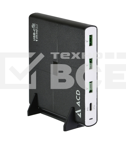 Сетевое зарядное устройство  ACD-P904U-V1B 90Вт, 4xUSB 1PD+3QC, 3.6~20В/4.35А(max) RTL