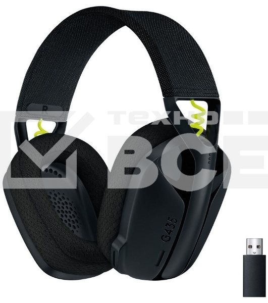 Наушники с микрофоном Logitech G435 черный/желтый накладные Radio оголовье (981-001050)