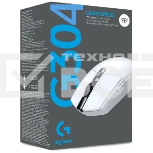 Мышь беспроводная Logitech G304 Lightspeed белый, 12000 dpi, радиоканал, USB, кнопки - 6