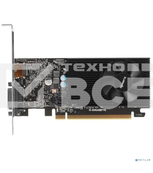Видеокарта Gigabyte GV-N1030D4-2GL NVidia GeForce GT 1030, 2Gb DDR4/64-bit, PCI-Ex16 3.0, DVI-Dx1, HDMI2.0bx1, LP, 2-slot cooler, Retail