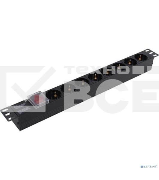 Блок розеток горизонтальный ExeGate ServerPro PDU-19H801 Al-8S-C14-SW, 19