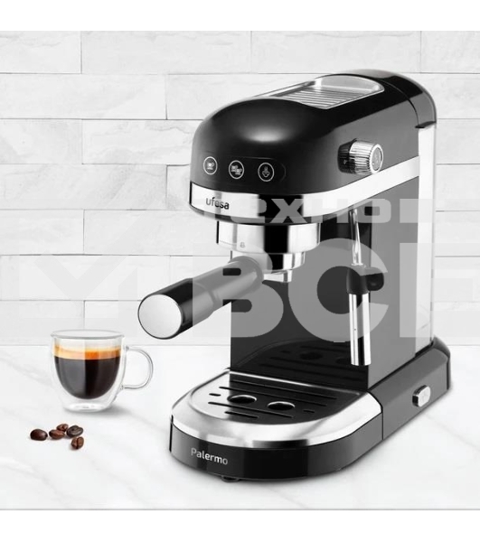 Кофеварка рожковая Ufesa PALERMO BLACK черный, исп. кофе - молотый, 1.5 л, 1350 Вт, 20 Бар.
