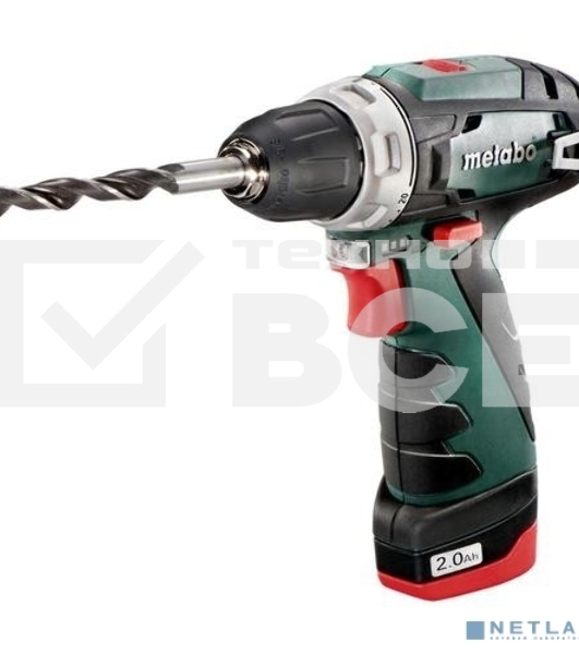 Дрель-шуруповерт Metabo PowerMaxx BS 600984000, Аккумуляторный, 10,8В, 2 АКБ