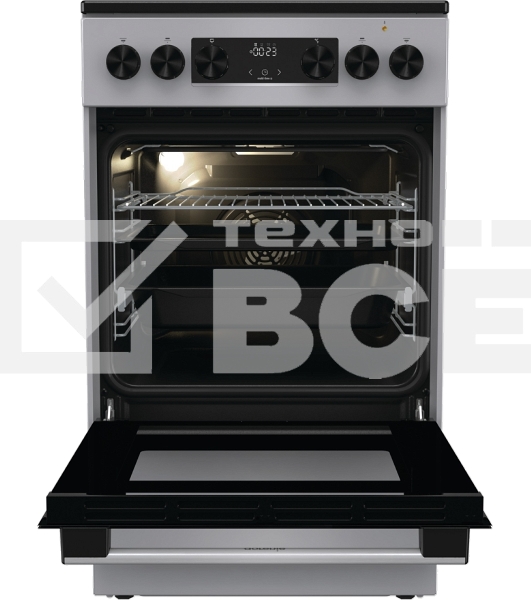 Плита электрическая Gorenje GEC5C41SG серый, конфорок 4 электрических, духовка 70 л, 50 см x 85 см x 59.4 см (без крышки)