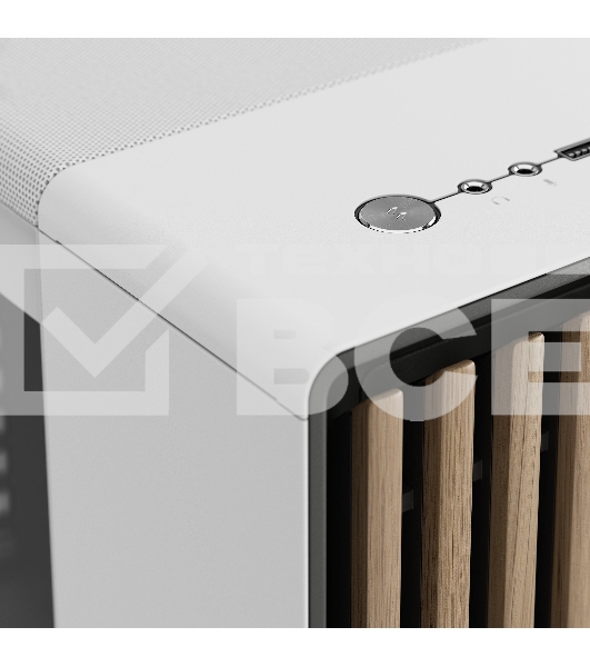 Компьютерный корпус без блока питания Fractal Design North XL TG Dark Tint, Full-Tower, 3x140мм, 2xUSB-A 3.2 + 1xUSB 3.2 Type-C E-ATX, ATX, mATX, mITX Wood panel, Chalk белый