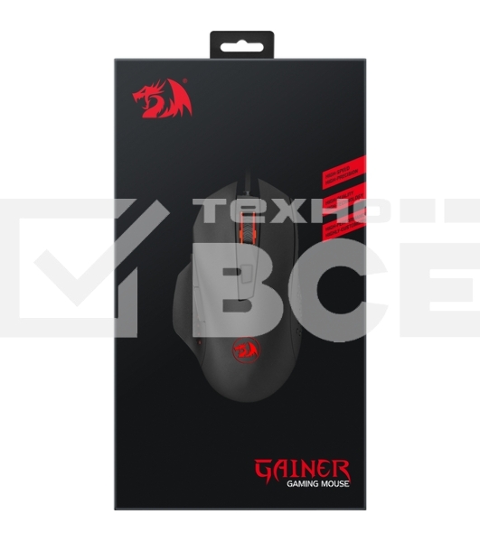 Мышь проводная REDRAGON Gainer черный, 3200 dpi, USB, кнопки - 6