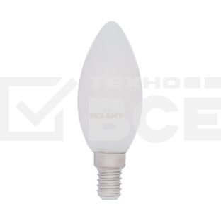 Лампа светодиодная филаментная Rexant Свеча CN35 9.5 Вт 915 Лм 2700K E14 матовая колба
