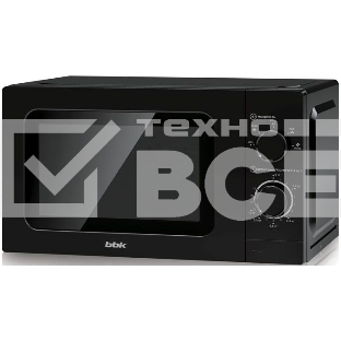 Микроволновая печь BBK 20MWS717MB черный, 20 л, 700 Вт, переключатели - поворотный механизм