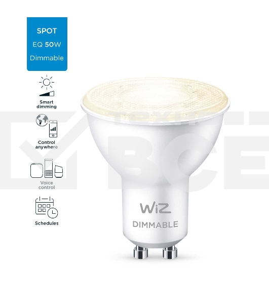 Лампа светодиодная WiZ Wi-Fi BLE 50W GU10 927 DIM 1PF/6