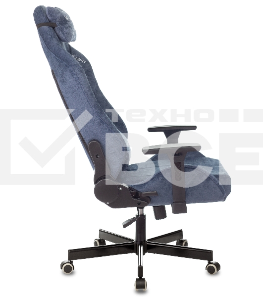 Кресло игровое Knight N1 Fabric синий Light-27 с подголов. крестовина металл