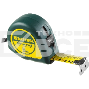 Рулетка KRAFTOOL GRAND 5м / 25мм с ударостойким корпусом (ABS) и противоскользящим покрытием
