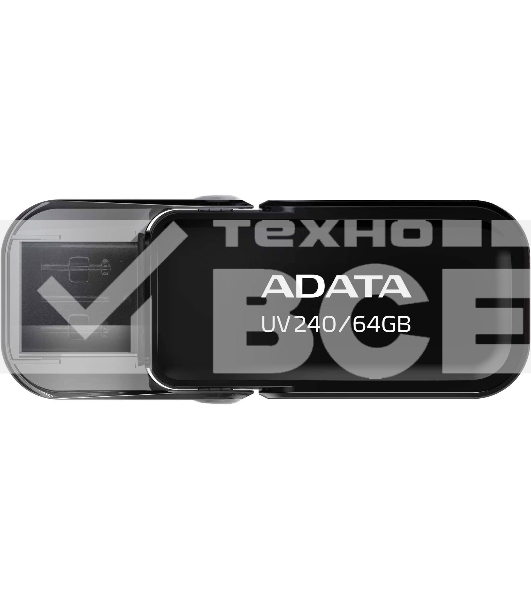 Флеш диск 64GB ADATA UV240, USB 2.0, Черный