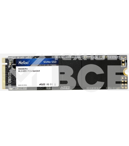 Накопитель SSD Netac N930E Pro, 1TB, PCIe 3.0 x4, M.2 2280, NVMe, R/W 2130/1720