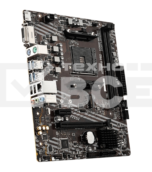 Материнская плата MSI A520M-A PRO, AM4, AMD A520, 2xDDR4, 4xSATA, 1xM.2, 1xPCIe 3.0 x16, 1xDVI-D, 1xHDMI, 1x 1Gb LAN, 2xUSB 2.0, 4xUSB 3.2 Gen 1, 3x3.5 мм, 7.1, mATX