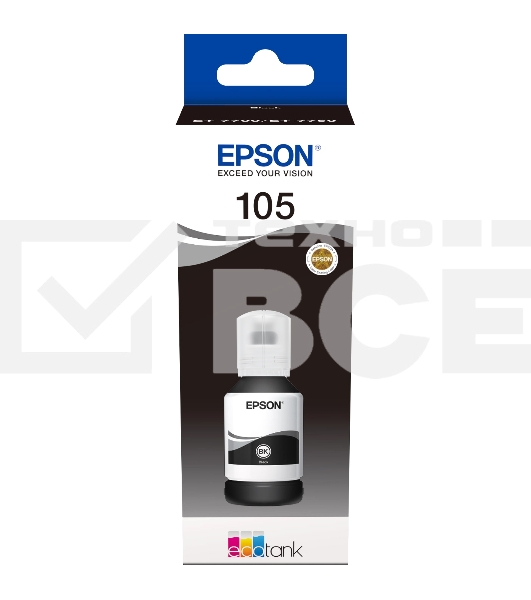 Чернила Epson 105BK C13T00Q140 черный (8000стр.) (140мл) для Epson L7160/7180