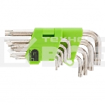 Набор ключей имбусовых Сибртех Tamper-Torx, 9 шт., TT10-TТ50, 45x, закаленные, короткие, никель, фото3