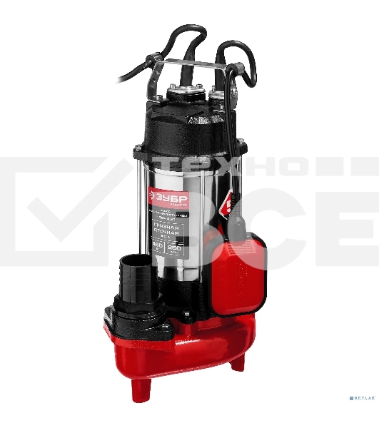 Насос ЗУБР НПФ-450 фекальный погружной 450Вт пропускная способность 250 л/мин напор 12м чугунн