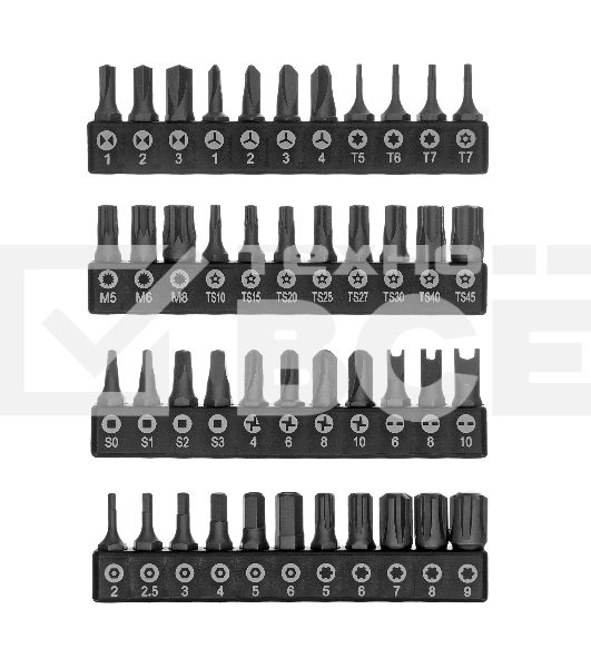 Набор инструментов Denzel 1/2', 1/4', CrV, S2, пластиковый кейс, 194 предмета