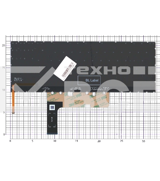 Клавиатура для ноутбука HP Omen 15-ek черная с красной подсветкой